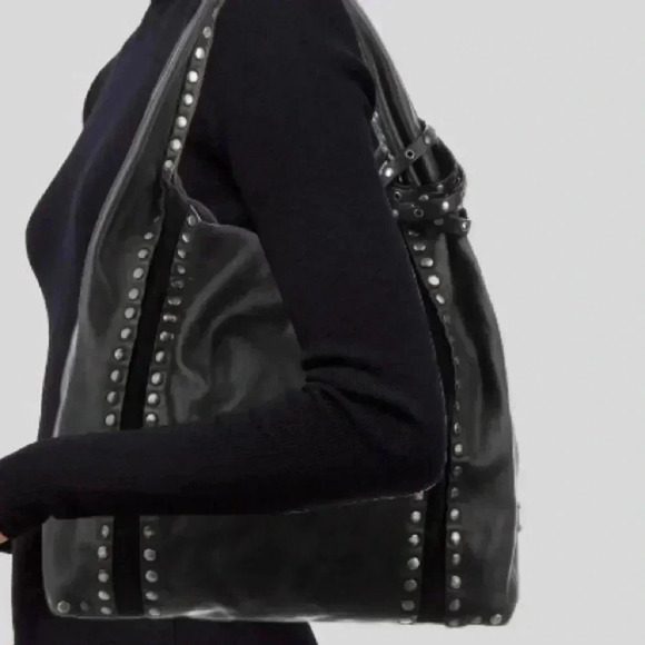 Jimmy Choo Black Studded Shoulder Bag - Picture 11 of 12